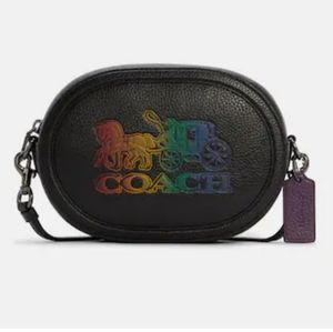 Coach Rainbow Logo Black Bag & Zip Pouch